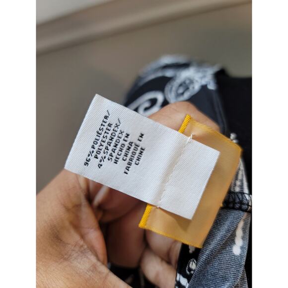 Ruby Rd Dress Womens Medium Black White Floral Print Short Sleeve Stretch Casual - Picture 13 of 15